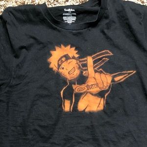 T-shirts with a design bleached into them